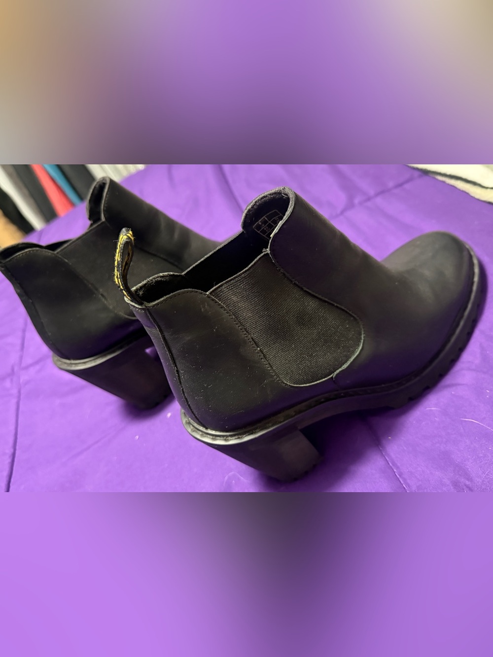 Dr. Martens Women's Black Heeled Hurston Chelsea Booties